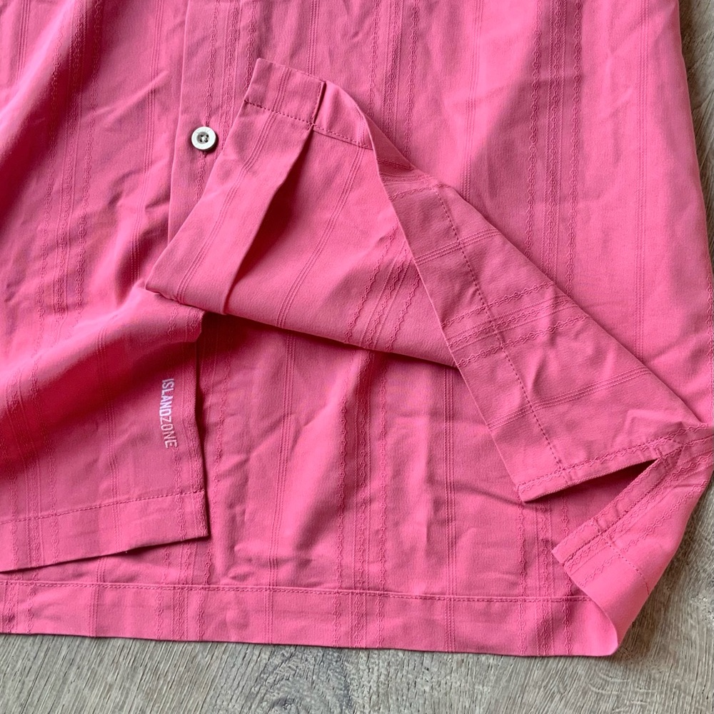 Tommy Bahama Coral Pink Short Sleeve Button-Down Shirt - Picture 7 of 15
